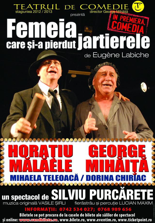 Horatiu Malaele si George Mihaita revin pe scena in “Femeia care si-a pierdut jartierele”