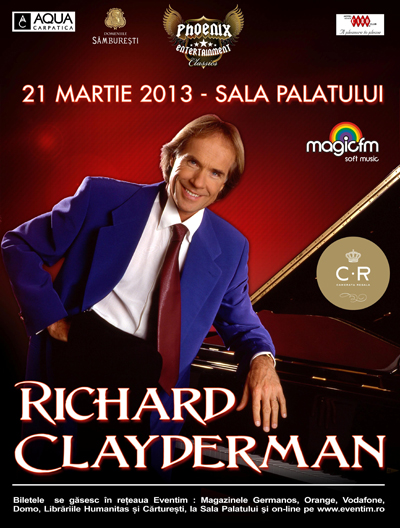 Pianistul RICHARD CLAYDERMAN  in concert la Sala Palatului