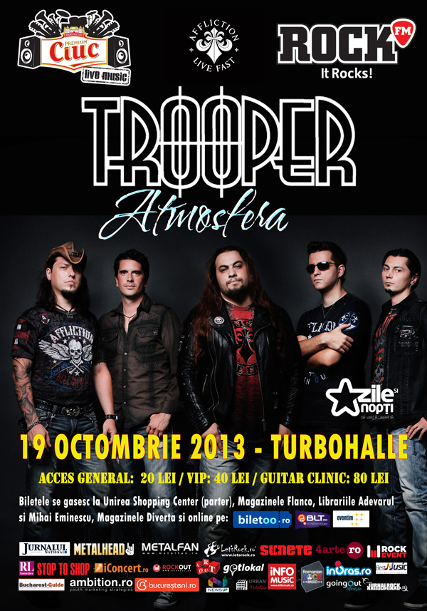 TROOPER – acces si program pentru concertul de sambata din Turbohalle