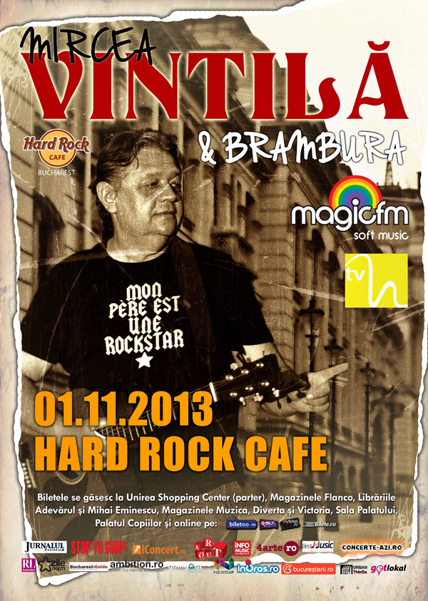 Doar bilete din categoria 2 pentru concertul MIRCEA VINTILA din Hard Rock Cafe