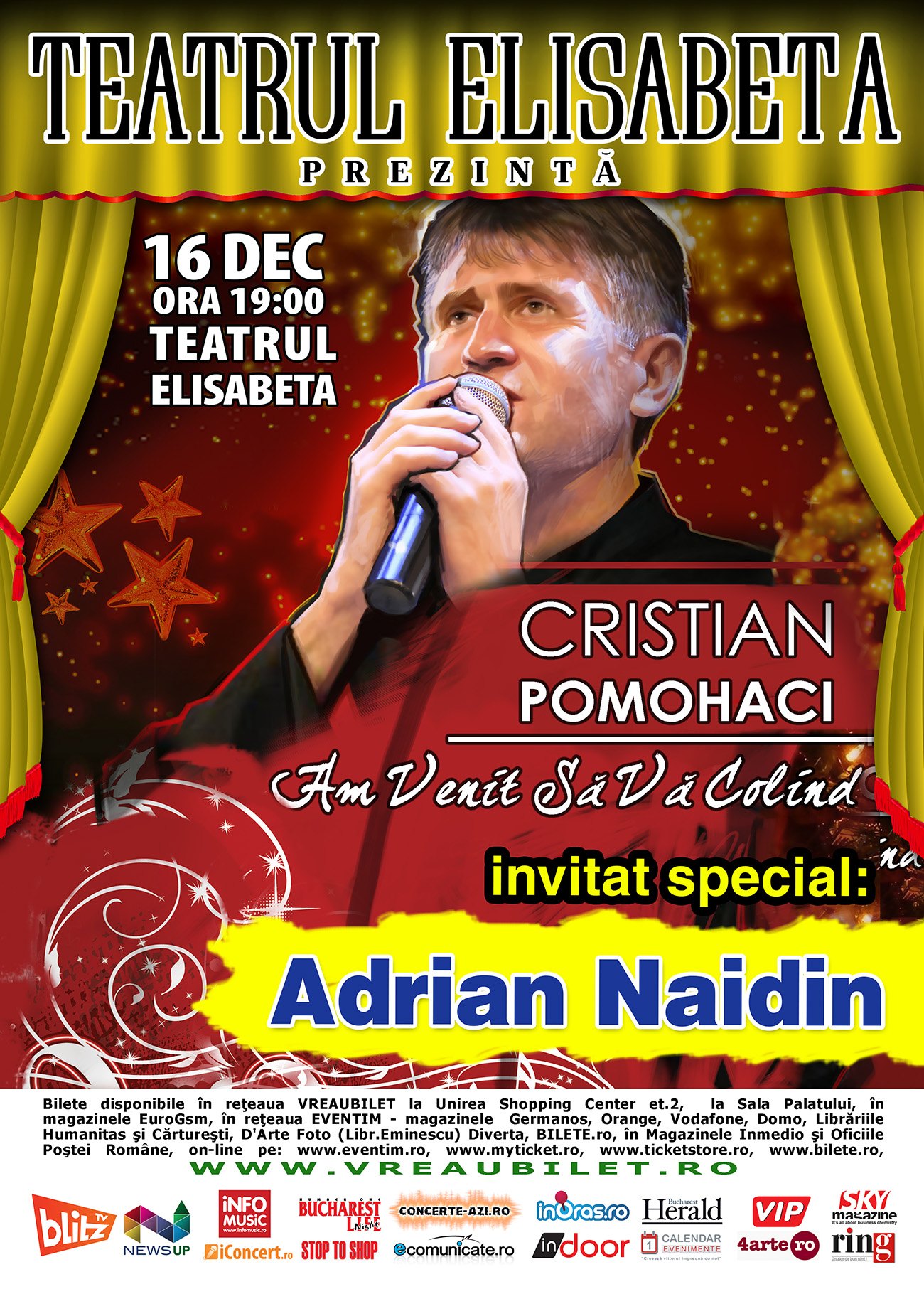 Adrian Naidin in deschiderea spectacolului Cristian Pomohaci