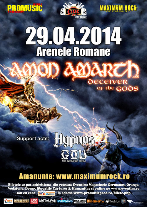 Au mai ramas doar 300 de bilete la concertul Amon Amarth de la Bucuresti!