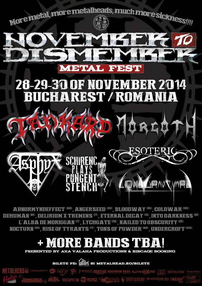 NOVEMBER TO DISMEMBER METAL FEST 28-29-30 noiembrie 2014, Bucuresti – Romania