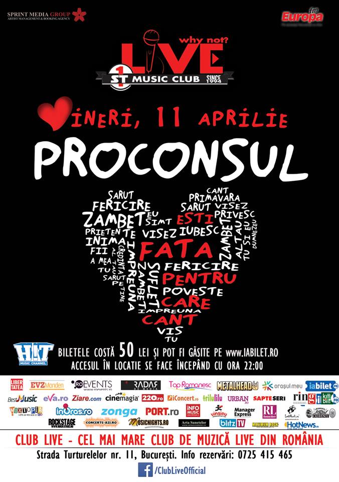 Concert PROCONSUL in Club Live din Bucuresti