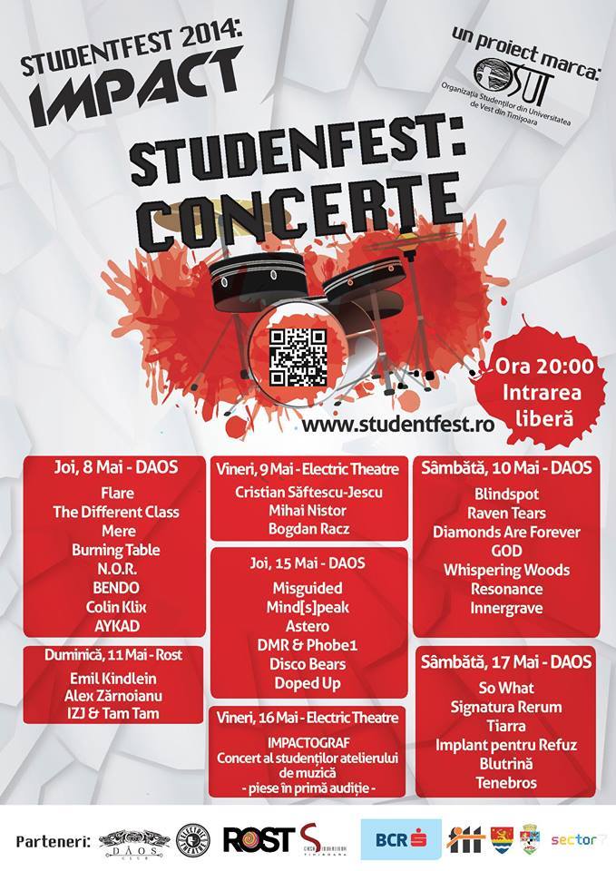 Concertele StudentFest revin în forță la Timișoara