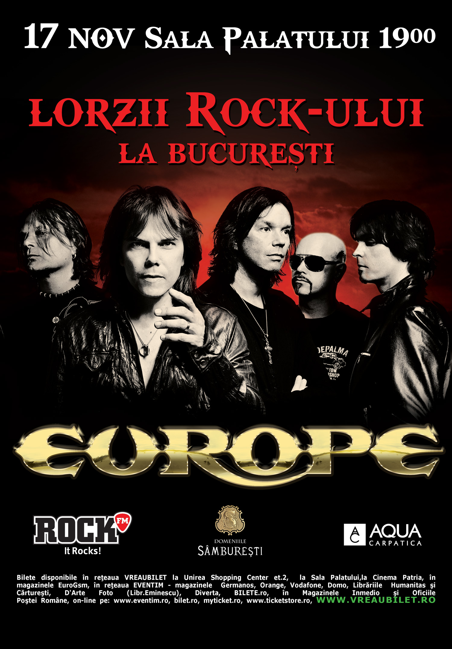 Trupa rock EUROPE concerteaza la Bucuresti