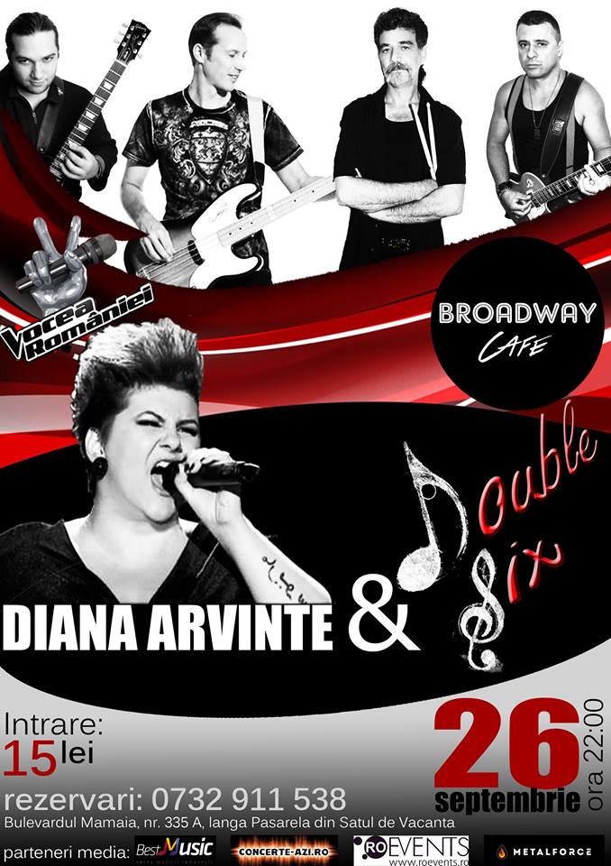 Diana Arvinte&Double Six concerteaza in Broadway Cafe Constanta