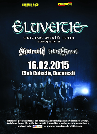 Programul concertului Eluveitie, Skalmold si Wind Rose de la Bucuresti, de pe 16 februarie 2015