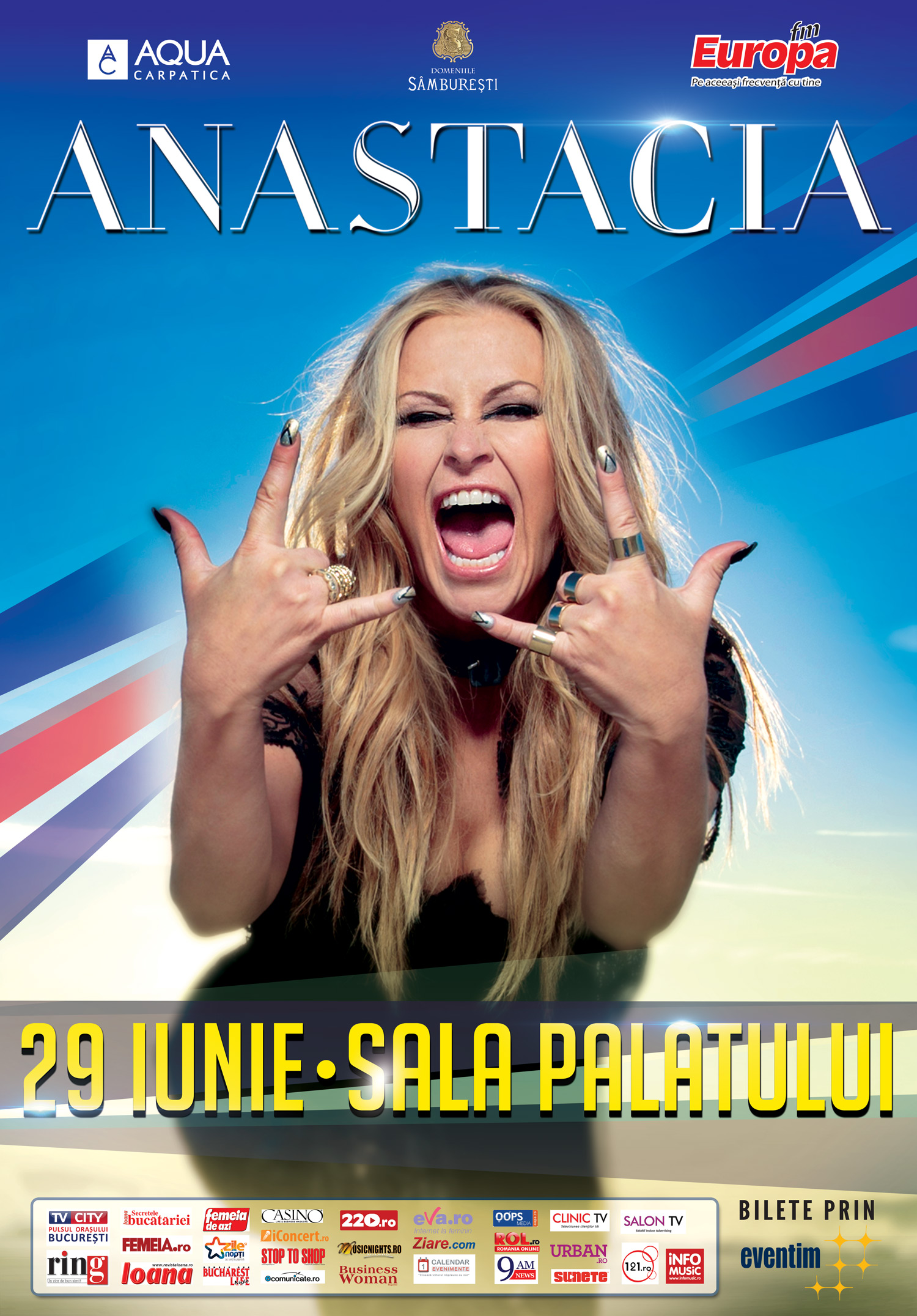 SUPERSTARUL POP ANASTACIA CONCERTEAZA  IN IUNIE LA SALA PALATULUI DIN BUCURESTI