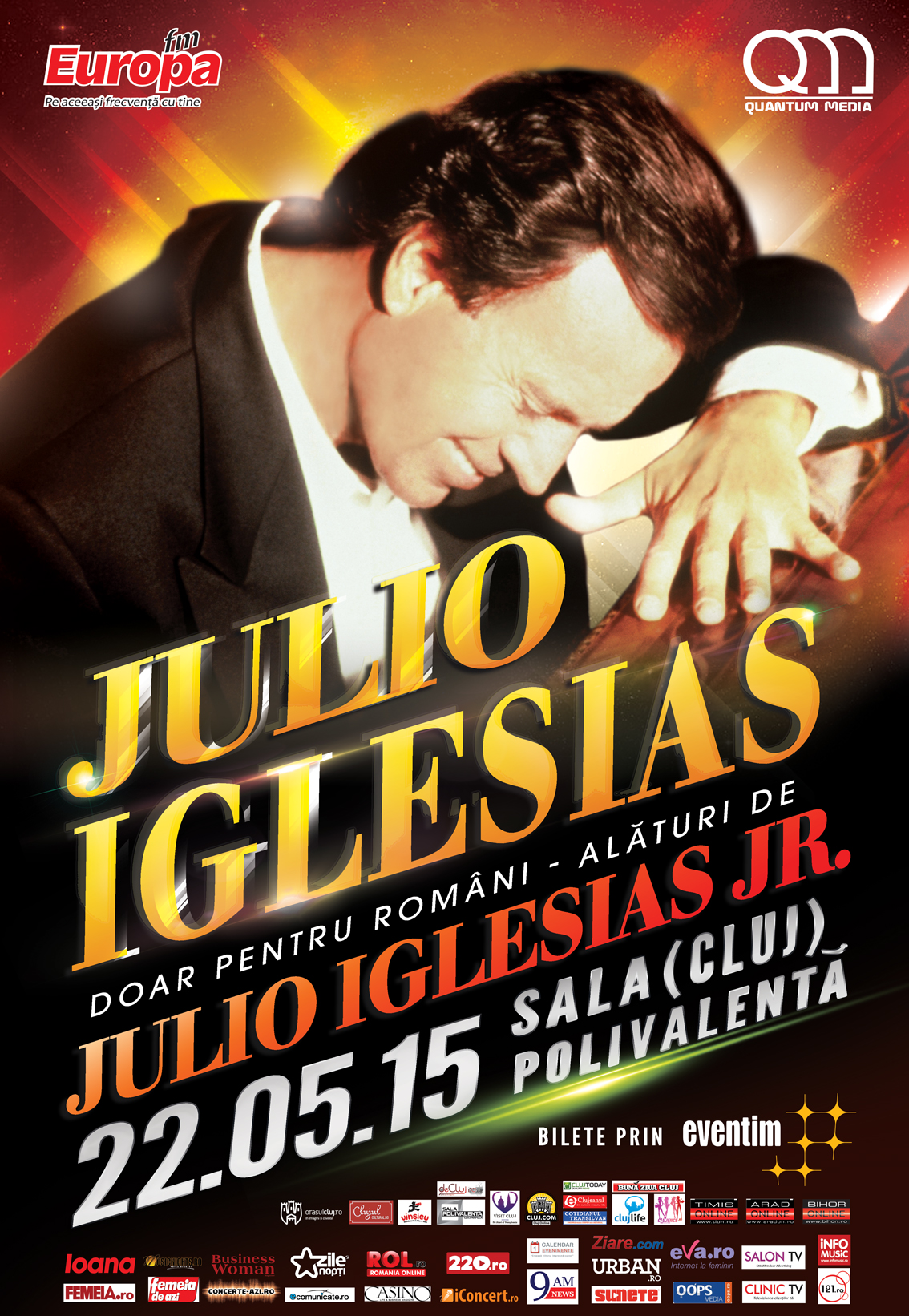 Patru categorii de bilete epuizate pentru concertul  JULIO IGLESIAS  din Cluj-Napoca!