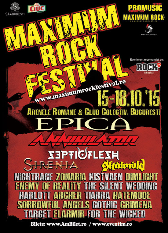 Trei noi formatii confirmate la Maximum Rock Festival 2015!