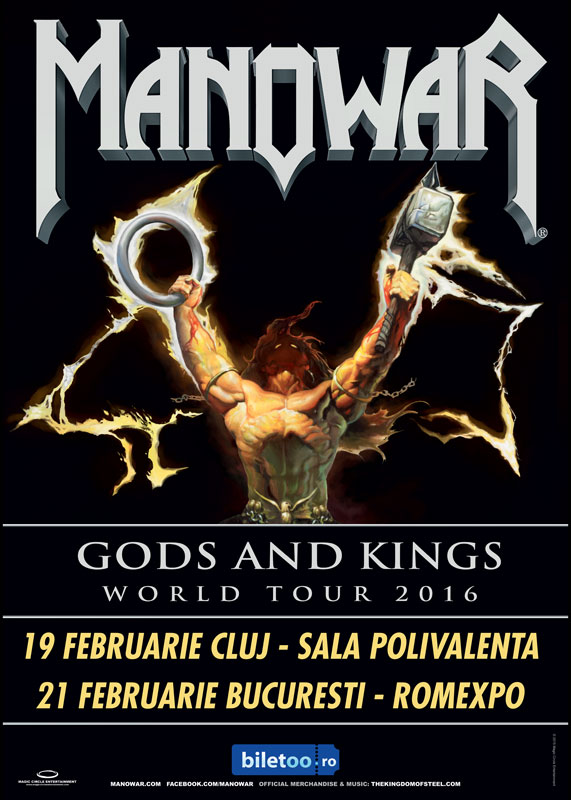 Manowar confirmă două showuri în România pentru turneul Gods And Kings World Tour 2016