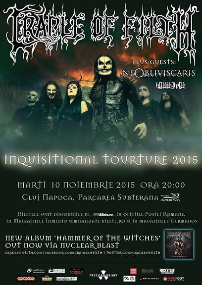 Hteththemeth vor cânta alături de Cradle of Filth şi Ne Obliviscaris la Cluj-Napoca