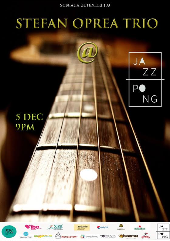 Concert Stefan Oprea Trio, pe 5 decembrie, in club Jazz Pong