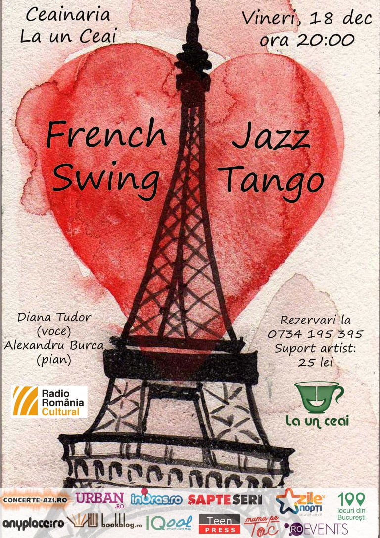 Concert La un Ceai: French Swing, Jazz & Tango, vineri, 18 decembrie