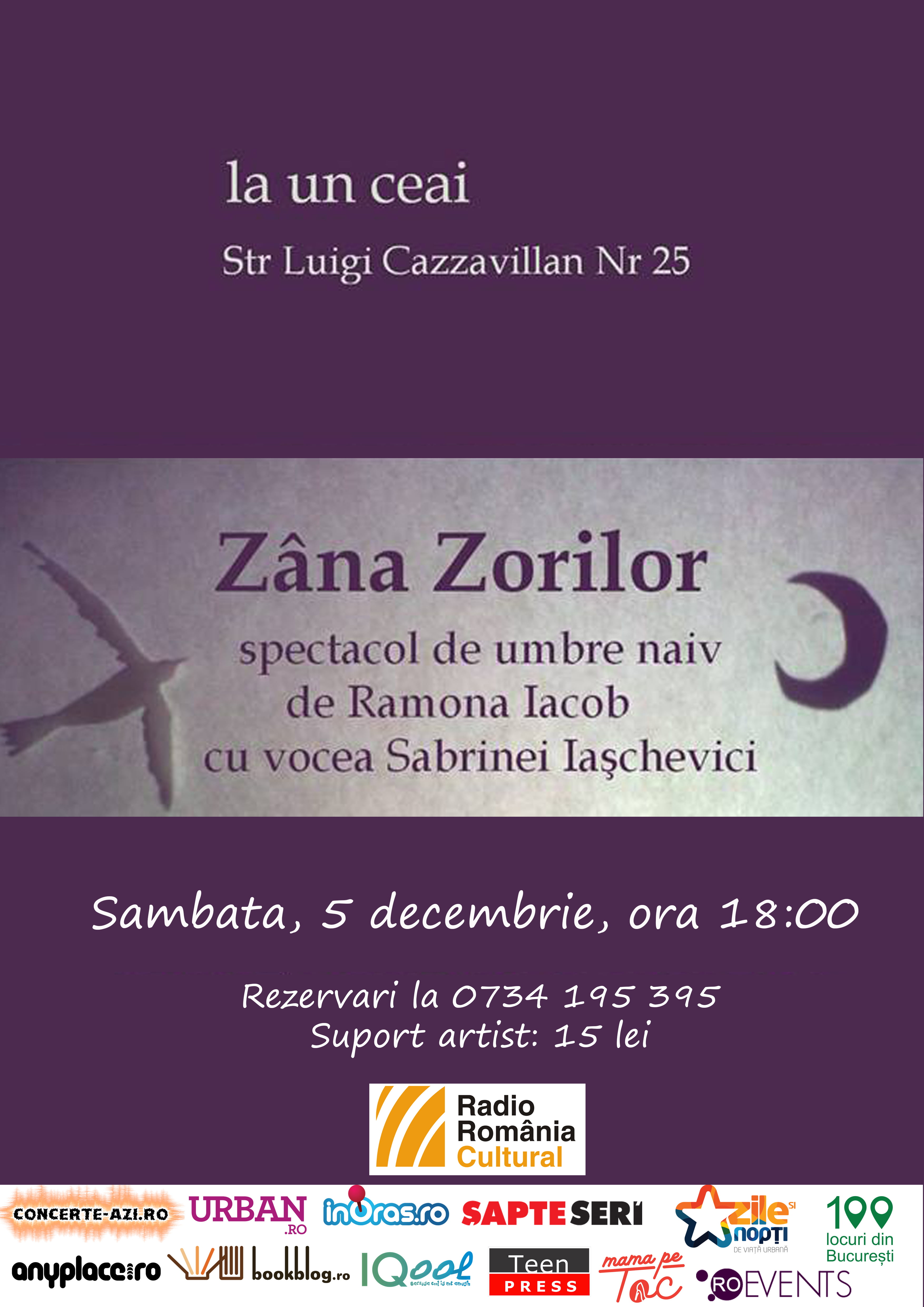 La un Ceai va invita la spectacolul “Zâna Zorilor”, sâmbătă, 5 decembrie, ora 18:00