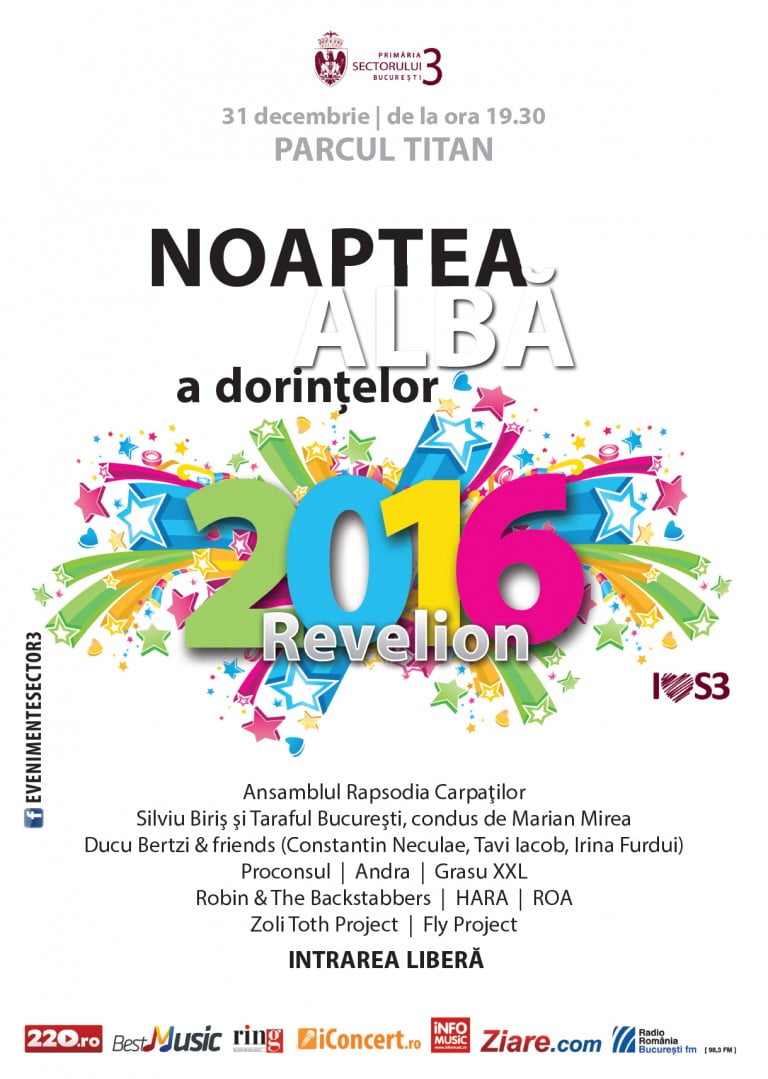 Revelion 2016 în Parcul Titan – “Noaptea albă a dorințelor”