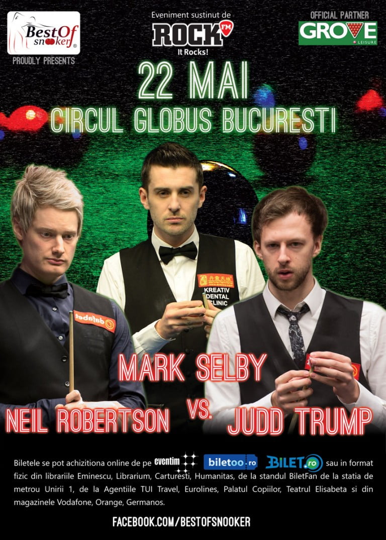 Vrei sa-l vezi live pe numarul 1 mondial la snooker?