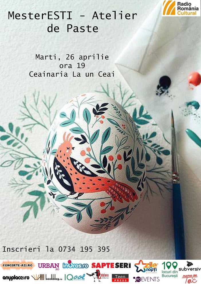 MeșterEȘTI – Atelier de Paște, pe 25 aprilie, la Ceainăria La un Ceai