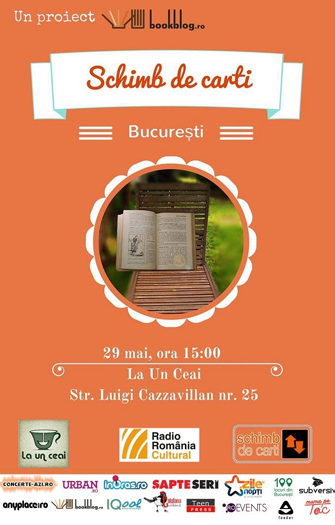 Schimb de cărți București – ediție de vară, pe 29 mai, la Ceainăria La un Ceai