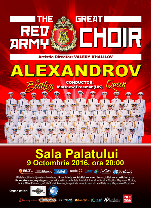 Concert extraordinar Corul Alexandrov – Red Army Choir la Bucuresti