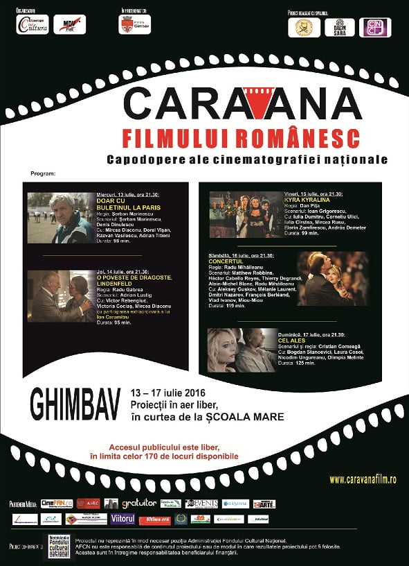 “Caravana filmului românesc” – Cinci seri de film românesc, la Ghimbav