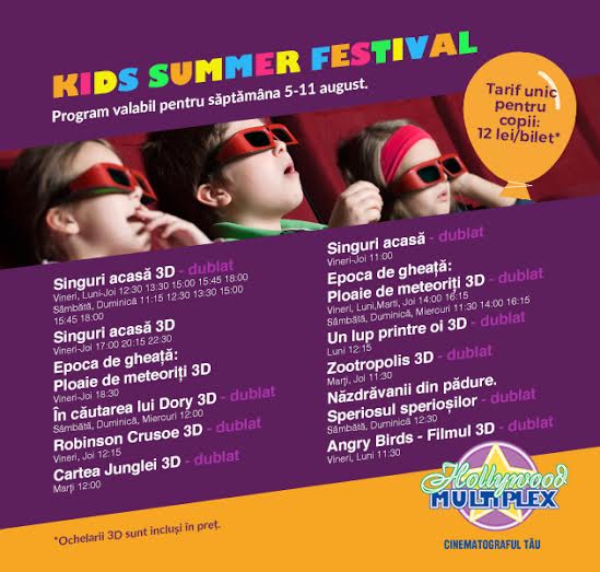 Kids Summer Festival continuă. La Hollywood Multiplex!