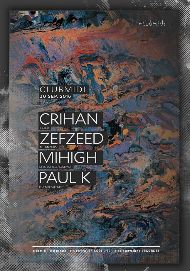 Concert Crihan, Zefzeed, Mihigh, Paul K in club Club Midi