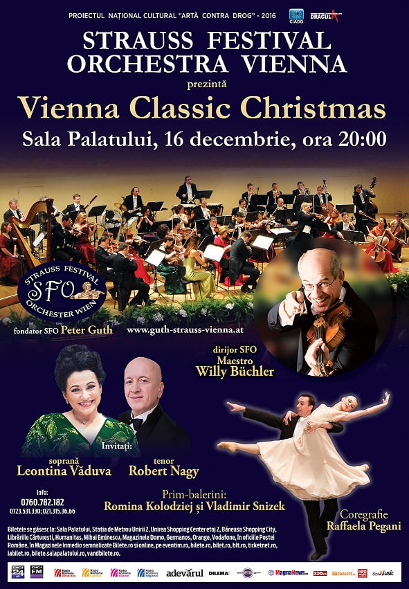 Strauss Festival Orchestra Vienna, pentru al 8-lea an în România, pe 16 decembrie, la Sala Palatului