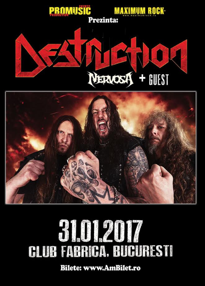 Concert Destruction si Nervosa în club Fabrica, București