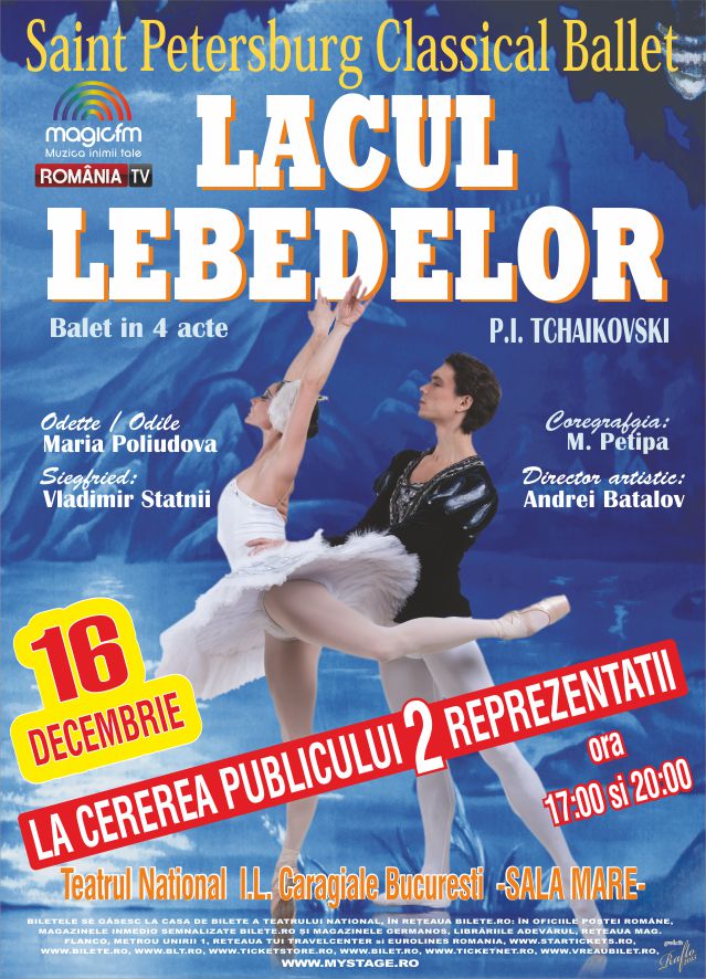 Doua reprezentatii cu “Lacul lebedelor” si pe 16 decembrie la TNB!