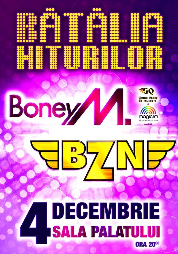 BZN si Boney M., pe aceeasi scena, pentru o seara de colectie! O noua categorie de bilete la concertul Batalia Hiturilor