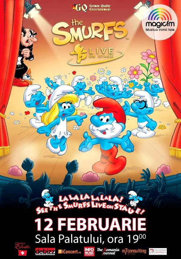 “Smurfs Live On Stage”. Piticutii albastri sparg gheata pentru prichindei, din februarie