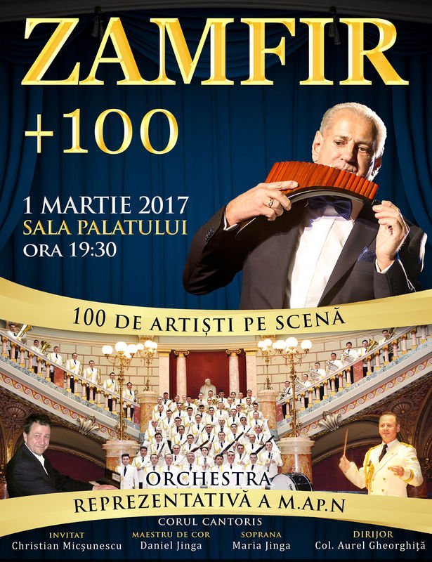 Maestrul Gheorghe Zamfir plus alti 100 de muzicieni, in concert extraordinar la Sala Palatului!