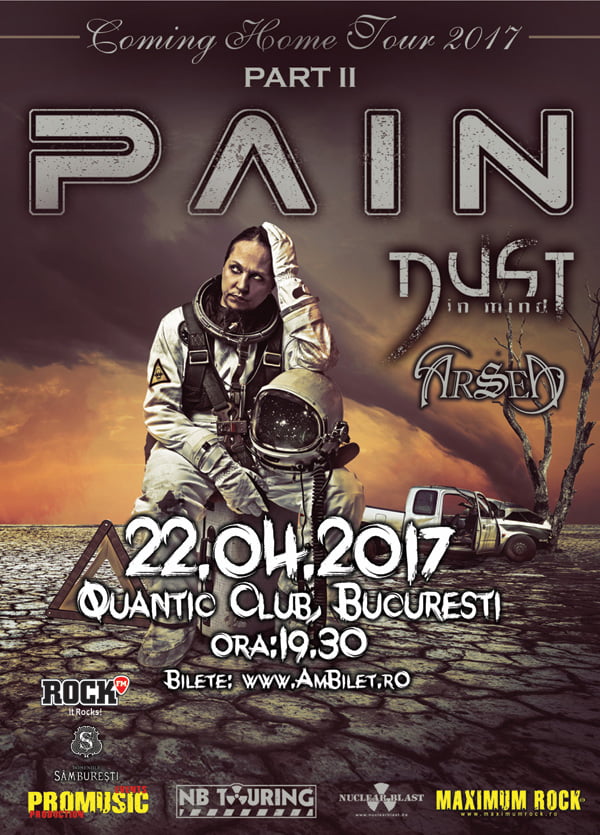 Program și reguli de acces la concertul Pain (22 aprilie, Quantic)