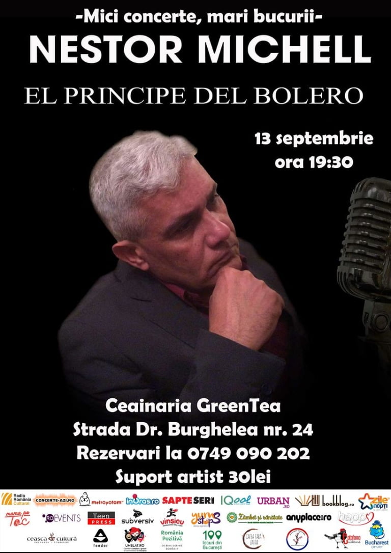 O noapte de Bolero – Concert Nestor Michell pe 13 septembrie, la ceainaria GreenTea