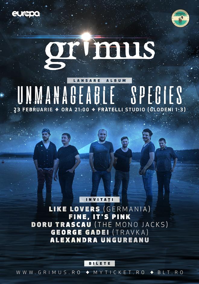 Grimus lanseaza albumul “Unamanageable Species”, pe 23 februarie, la Fratelli Studio