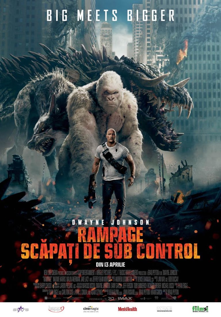 Dwayne Johnson luptă pentru salvarea omenirii în “Rampage: Scăpaţi de sub control”