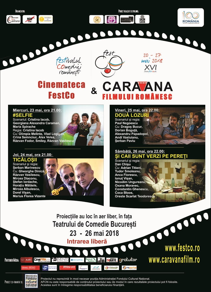 Cinemateca festCO & Caravana filmului românesc vă aşteaptă la Teatrul de Comedie, în perioada 23 – 26 mai