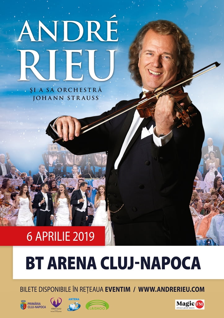 Cu 15.000 de bilete vândute într-un timp record, ANDRÉ RIEU  anunță al treilea concert la Cluj-Napoca, pe 6 aprilie 2019