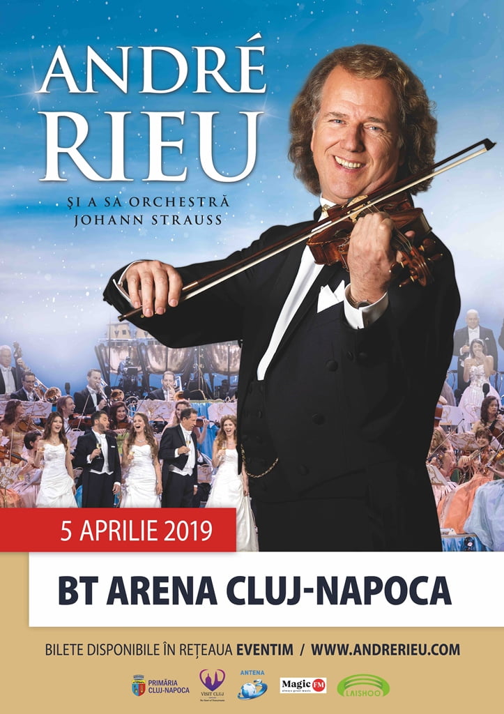 ANDRÉ RIEU în concert LIVE  pentru prima dată la Cluj-Napoca  5 aprilie 2019, la BT ARENA