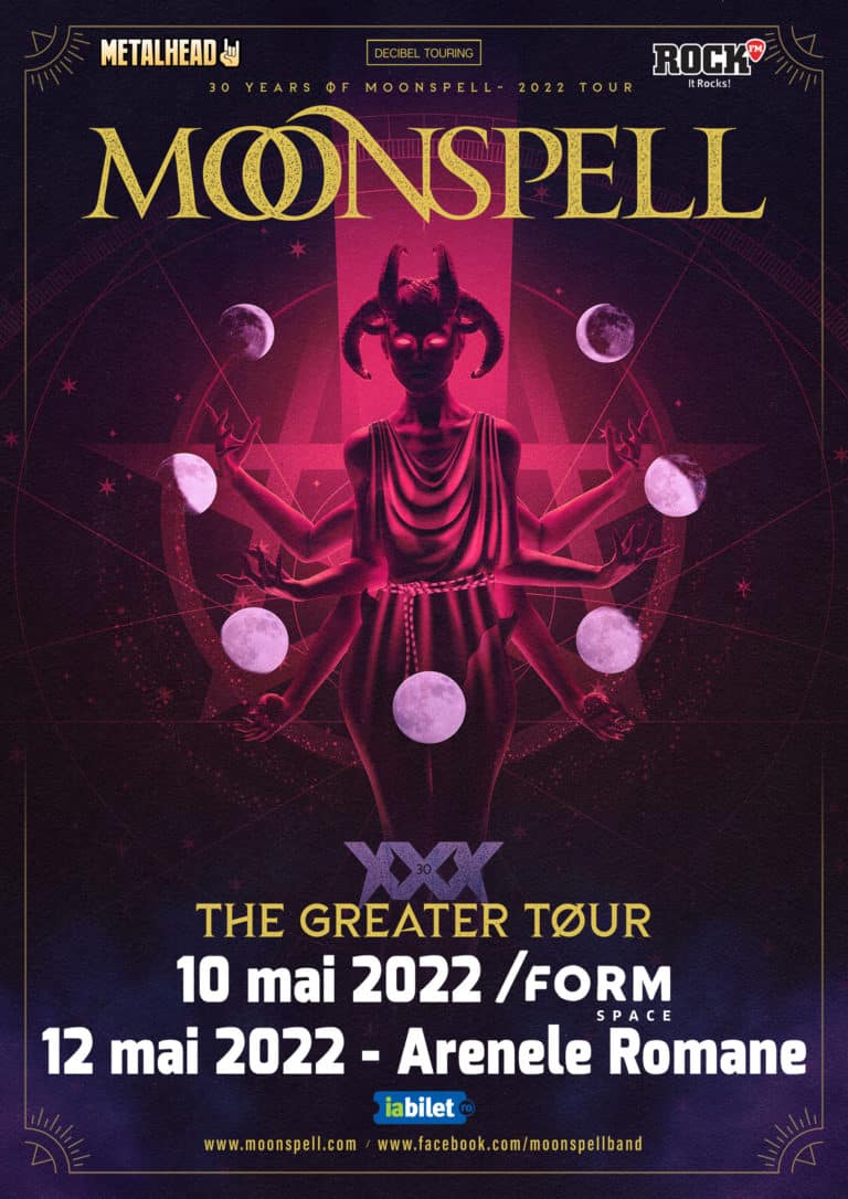 Moonspell – Doua concerte in Romania in 2022