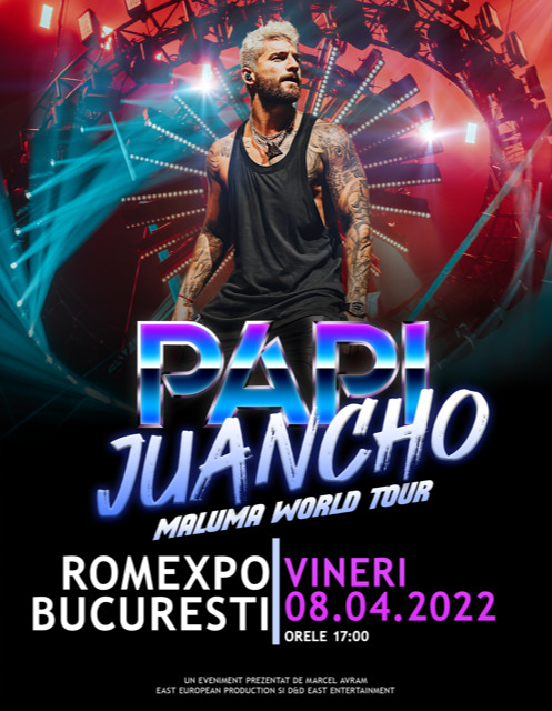 BILETE SUPLIMENTATE PENTRU SUPER SHOW-UL MALUMA, DIN CADRUL TURNEULUI “PAPI JUANCHO MALUMA WORLD TOUR” Concertul va avea loc in PAVILIONUL B2, Romexpo, pe data de 8 aprilie 2022.